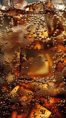 Captivating Carbonated Chaos A Vivid Close up of Cola s Effervescent Brilliance