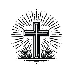 Cross and Hope Create an uplifting image of the cross with rays of hope