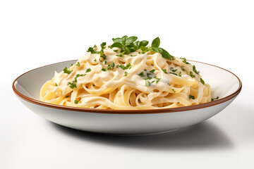 pasta with parmesan cheese isolated on white background
