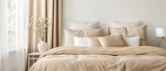 A cozy bedroom with a bedspread covered in geometric safari animal prints, creating a vibrant and wild look