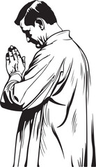 illustration of a priest praying