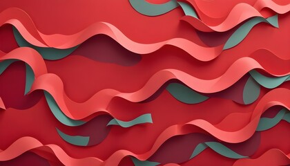 Clear Plain Shiny Warm Soft Vintage Bokeh Cloudy Wave Like Geometric Red Background or Texture