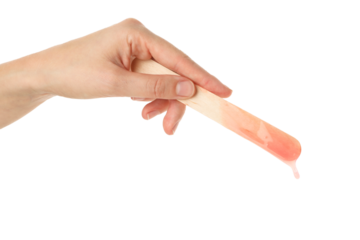 PNG, A wooden wand for depilation, isolated on white background