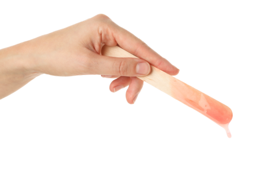 PNG, A wooden wand for depilation, isolated on white background