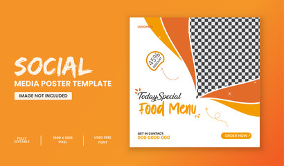 Delicious Food Social Media Post Design Template.
