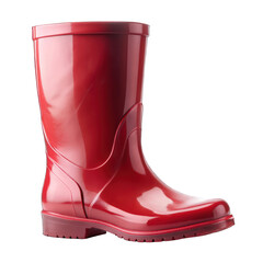 A red rubber boot pile isolated on transparent background