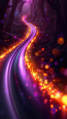 Obraz premium Colorful Light Trail in Darkness