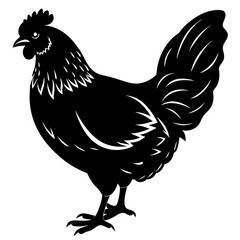 Hen icon silhouette vector art illustration
