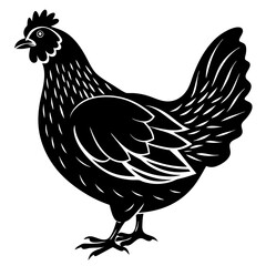 Hen icon silhouette vector art illustration
