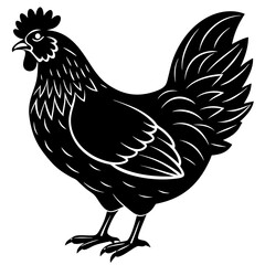 Hen icon silhouette vector art illustration

