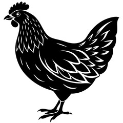Hen icon silhouette vector art illustration
