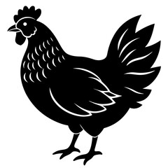 Hen icon silhouette vector art illustration
