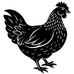 Hen icon silhouette vector art illustration
