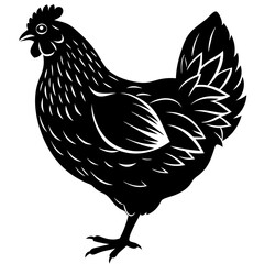 Hen icon silhouette vector art illustration
