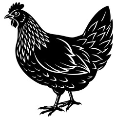 Hen icon silhouette vector art illustration
