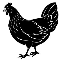 Hen icon silhouette vector art illustration
