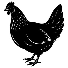 Hen icon silhouette vector art illustration
