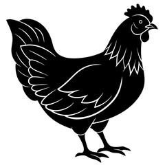 Hen icon silhouette vector art illustration
