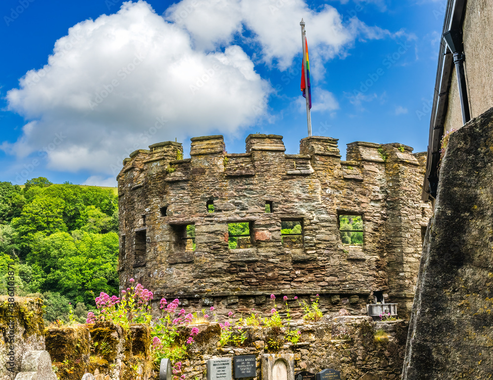 Wall mural gun battery graves castle dartmouth devon england