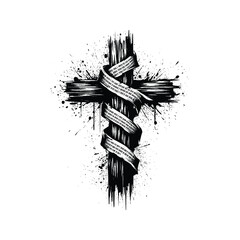 Cross and Scripture Show Bible verses wrapped around the cross