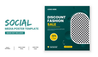 Fashion sale social media post and web banner template.