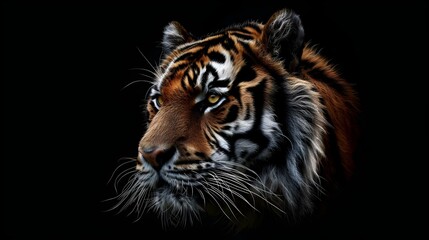 Fototapeta premium Tiger on a black background