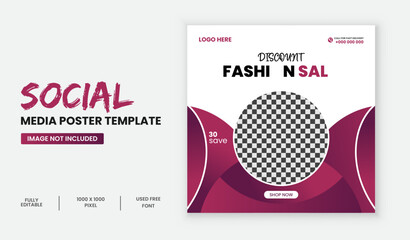 Fashion sale social media post and web banner template.