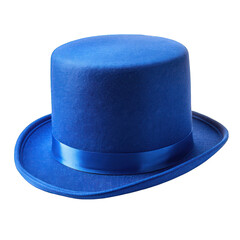 Blue chapeau claque isolated on transparent background