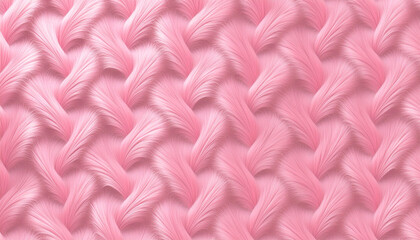 ピンクのふわふわな毛の編み込みファブリックテクスチャー背景