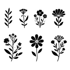 flower set vector illustration isolated