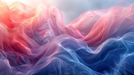 Fototapeta premium 3D Rendered Modern Abstract Wallpaper, Textured Flowing Lines and Waves in Pastel Blue, Indigo, Violet, and Purple Palette, Serene and Elegant.