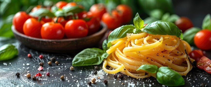 Italian pasta on a white background, Image Background