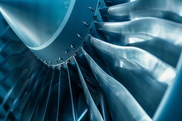 The plane's turbo-jet engine up close