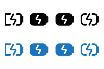 Simple charge battery, charging level icon set. Website set icon vector. for computer and mobile on white background.
