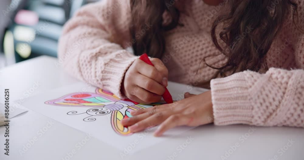 Poster classroom, school and kid with drawing and color for lesson, creative skills and learning. education