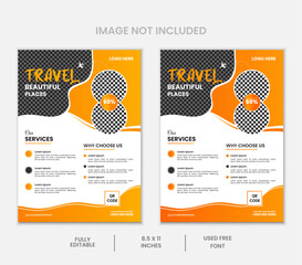 Travel and tour flyer or poster template

