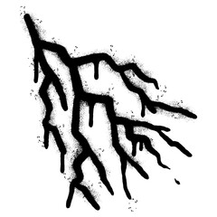 Spray Painted Graffiti thunder icon Sprayed isolated with a white background.