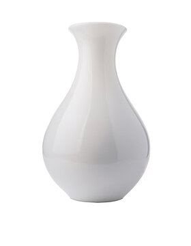 recommend clip art: Elegant white vase with a smooth finish, isolated with a clipping path on a transparent backdrop
