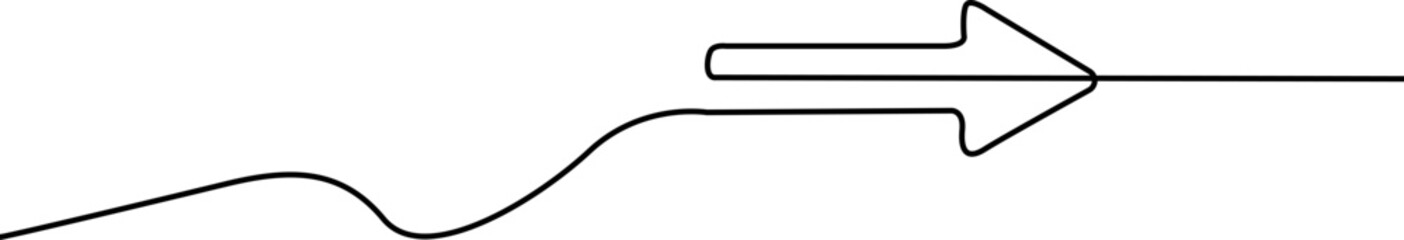 Arrow continuous line drawing icon vector