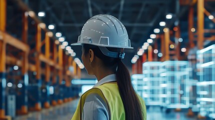 Female Manager Overseeing Logistics Operations with Advanced Technology, Using a Tablet While a Worker Loads Cardboard Boxes into a Delivery Truck at a Retail Warehouse. Perfect for Depicting Online S