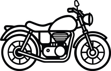 Obraz premium Off-road racing motorbike vehicle line art. Only black and white for the coloring page