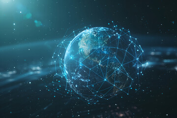 Obraz premium Communication technology internet business ,Global world network and telecommunication on earth cryptocurrency and blockchain