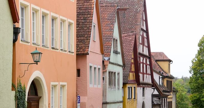Colorful historic homes in historic Rothenberg ob der tauber.