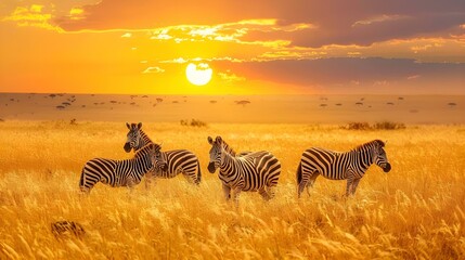 Obraz premium Zebras in the African savanna