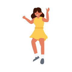 People Dancing Character Isolated on White Background. Flat Vector Illustration