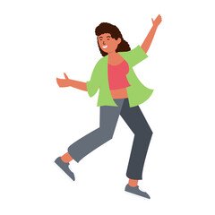 People Dancing Character Isolated on White Background. Flat Vector Illustration