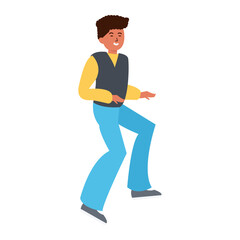 People Dancing Character Isolated on White Background. Flat Vector Illustration