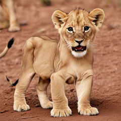 Fototapeta premium Lion Fake Puma Panther CGI Strong Beautiful Big cat Fur