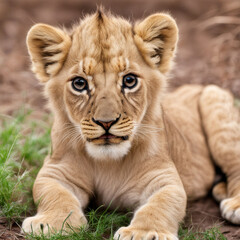 Fototapeta premium Lion Fake Puma Panther CGI Strong Beautiful Big cat Fur