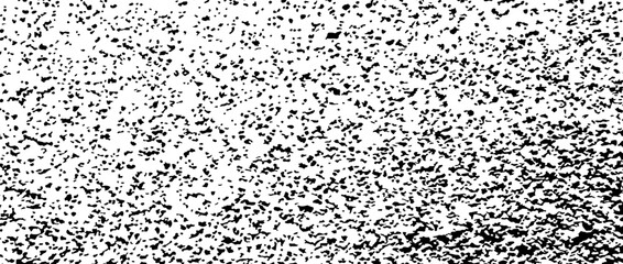 Black gritty gravel texture. Grunge grain overlay background. Distressed noise surface with dust, sand, particles, specks, speckles. Rough dirty granule backdrop. Vector wallpaper 
